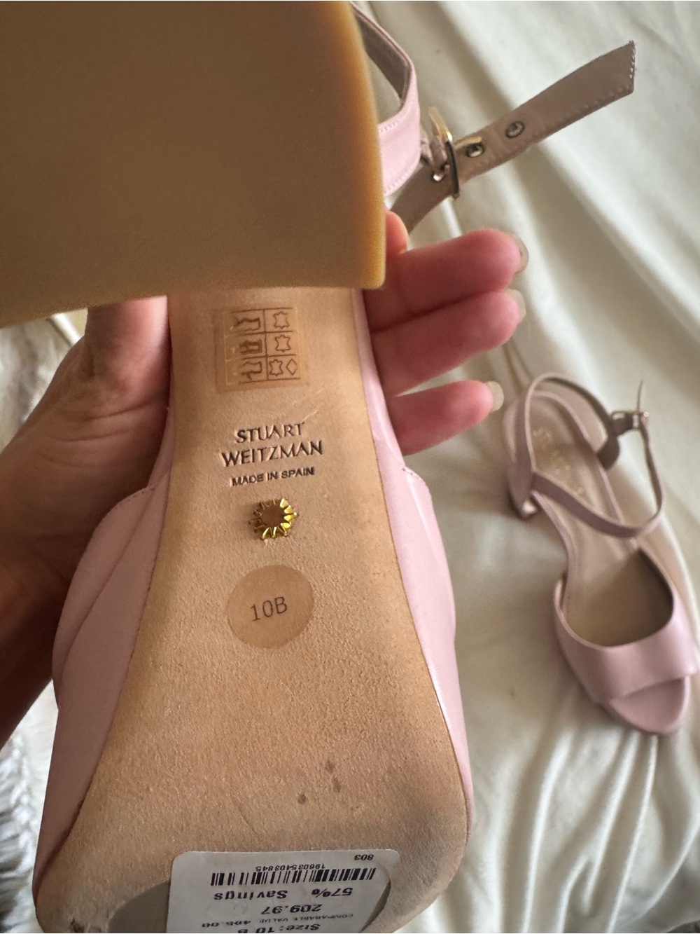 Stuart Weitzman pink leather Ryder platform sandal - Picture 5 of 11